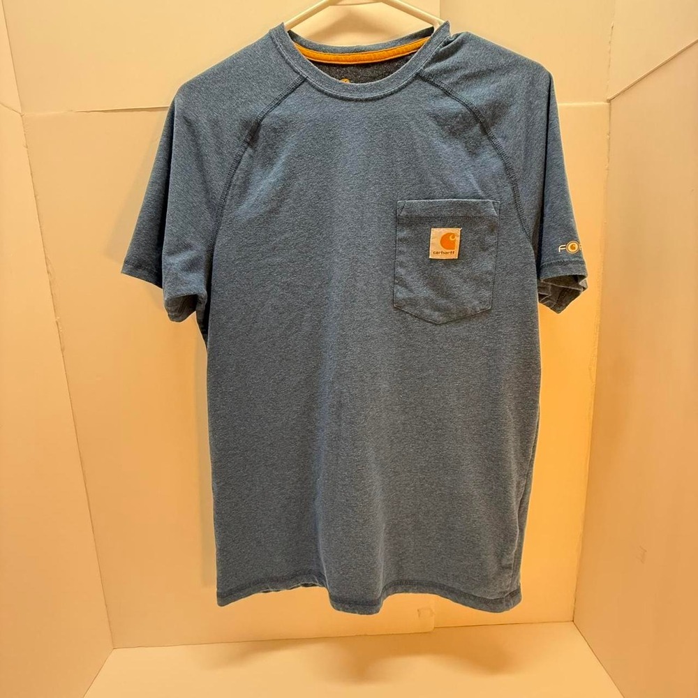 Carhartt Mens Force Relaxed Fit Short Sleeve Pocket T-Shirt Blue Small
